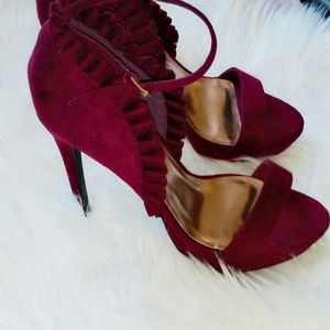 Burgundy tux stiletto heels